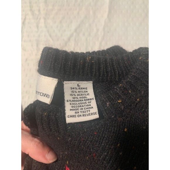 Croft & Barrow Black Speckled Cardigan Sweater Leaf Size L grandmacore - Picture 9 of 9